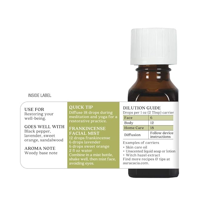 Aura Cacia Essential Oil, Meditative Frankincense, 0.5 Fluid Ounce, Packaging - Image 7
