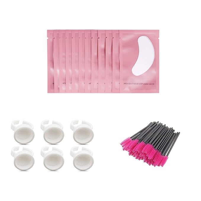 3x100 Packs- Lint Free Lash Extension Eye Gel Patches & Glue Rings Holder by Voncasen+-+care+for+you