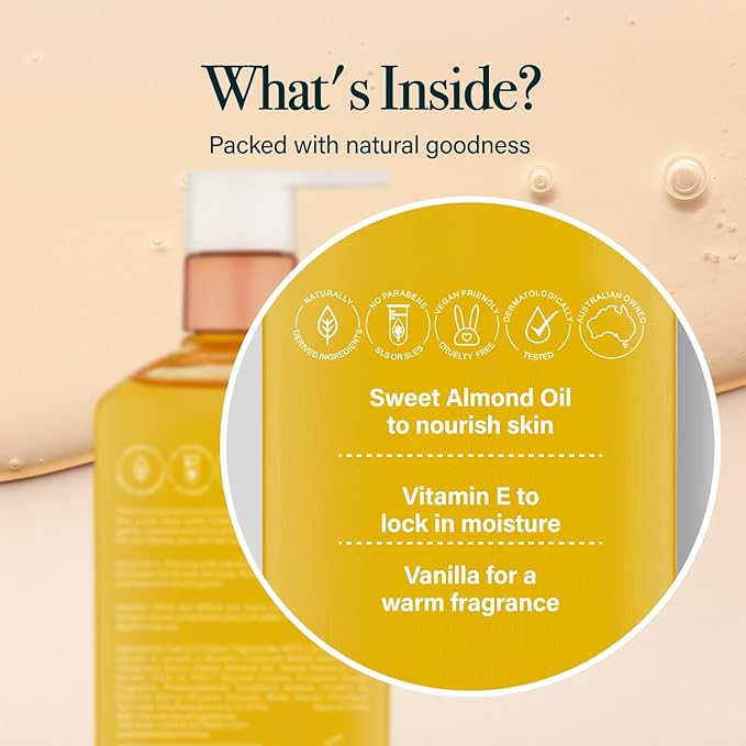 Shower Oil for Women with Sweet Almond and Vanilla, Luxe Oil Body Wash That - Image 5
