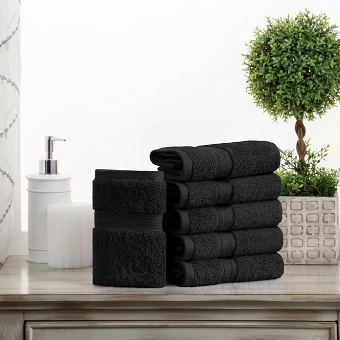 Superior Egyptian Cotton Pile Face Towel/Washcloth Set of 6, Ultra Soft Luxury - Image 2