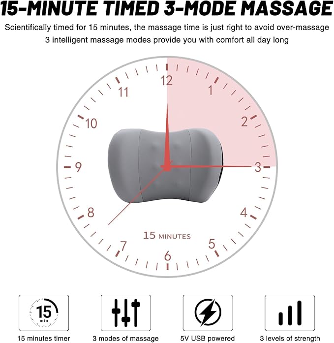 car headrest Pillow, Heat up Vibration Massage Neck Pillow, Memory Cotton Pillow - Image 6