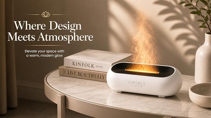 AquaAura Flame Effect Diffuser, 160ml Essential Oil Diffuser - Image 2