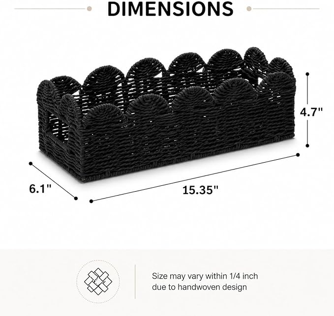 Scalloped Toilet Tank Basket for Back of Toilet, Bathroom Organizer for Tank Top - Image 3