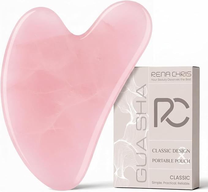 Rena Chris Gua Sha Facial Tools: Rose Quartz Guasha Tool by RenaChris