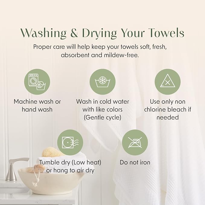 Springtree Home Luxury Bamboo Rayon Bath Towel Set of 4 | 35% Bamboo Rayon - Image 8