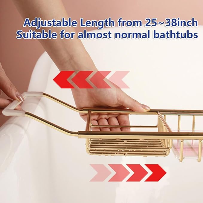 BESTHLS Bathtub Tray Caddy for Luxury Bath Expandable Extra Wide Bath Tub Tray - Image 5