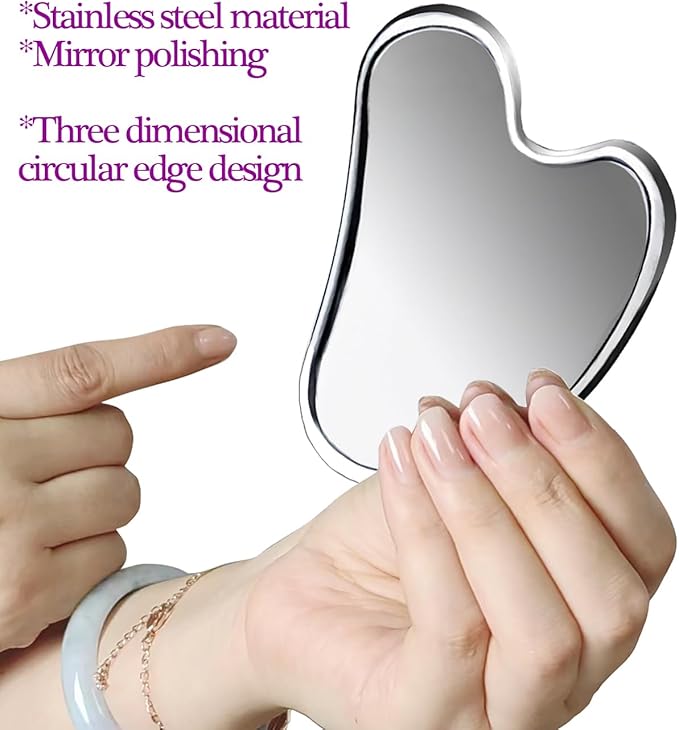 BYYDDIY Spherical Surface Stainless Steel Gua Sha Facial Tools, Metal Gua Sha - Image 7