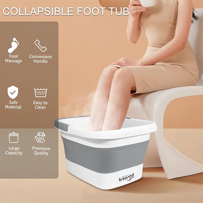 2 Pack Foldable Foot Bath Basin, Collapsible Foot Soak Tub, Foot Tub - Image 4