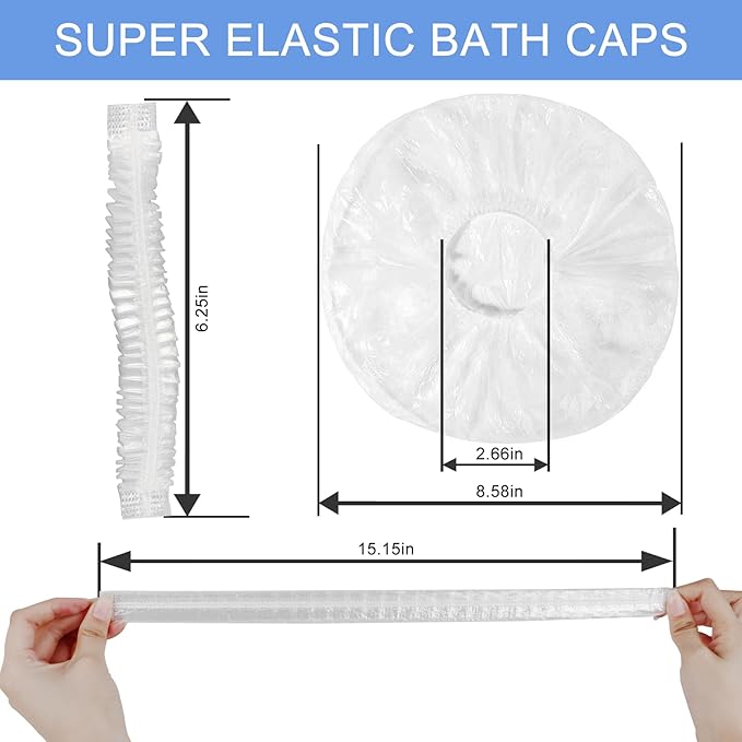 150 PCS Upgrade Disposable Shower Caps. Ceizioes Waterproof Hair Bath Caps. - Image 5