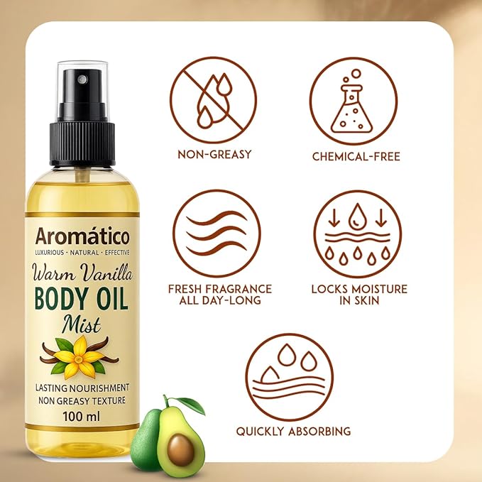 Aromatico Warm Vanilla Mini Body Oil Mist - Image 7