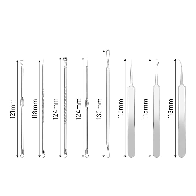 Pinkiou Blackhead Remover Comedone Pimple Popper Tool Acne Extractor Blemish - Image 7