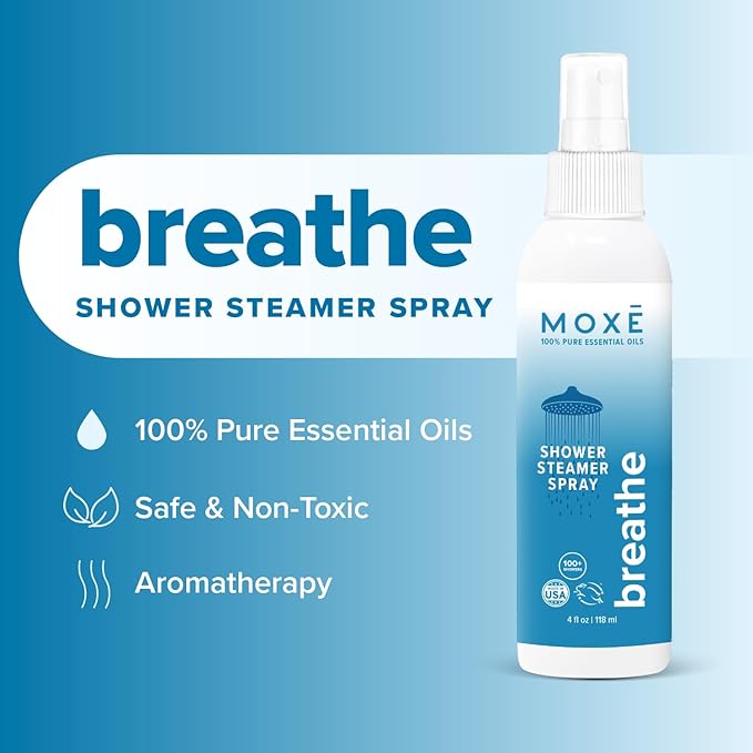 MOXE Breathe Shower Mist, Eucalyptus and Peppermint, Spa Steam Spray, Certified - Image 2