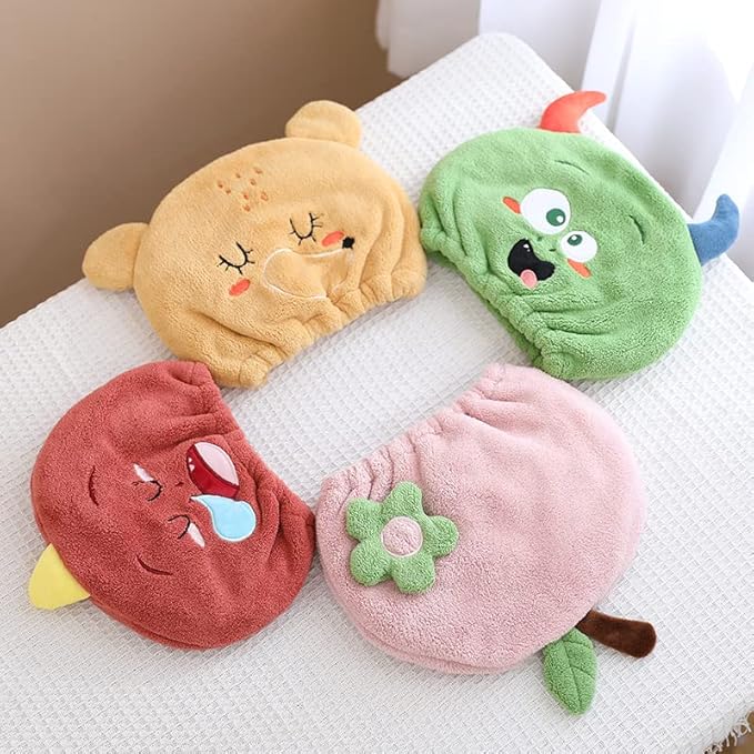 Hair Drying Towel for Kids Girls, Cute Cartoon Absorbent Quick Drying Bath Wrap - Image 3