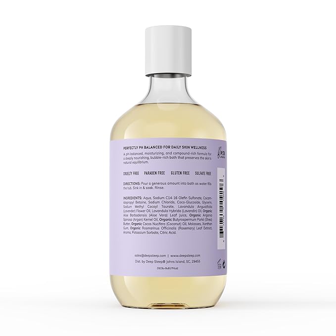 Deep Steep Bubble Bath, Fresh Lavender 17 oz – Hypoallergenic, Clinically - Image 2