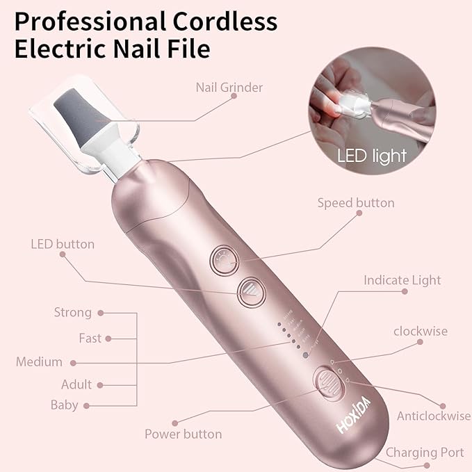 Manicure Pedicure Kit with Case, Professional Nail Grinder - Image 9