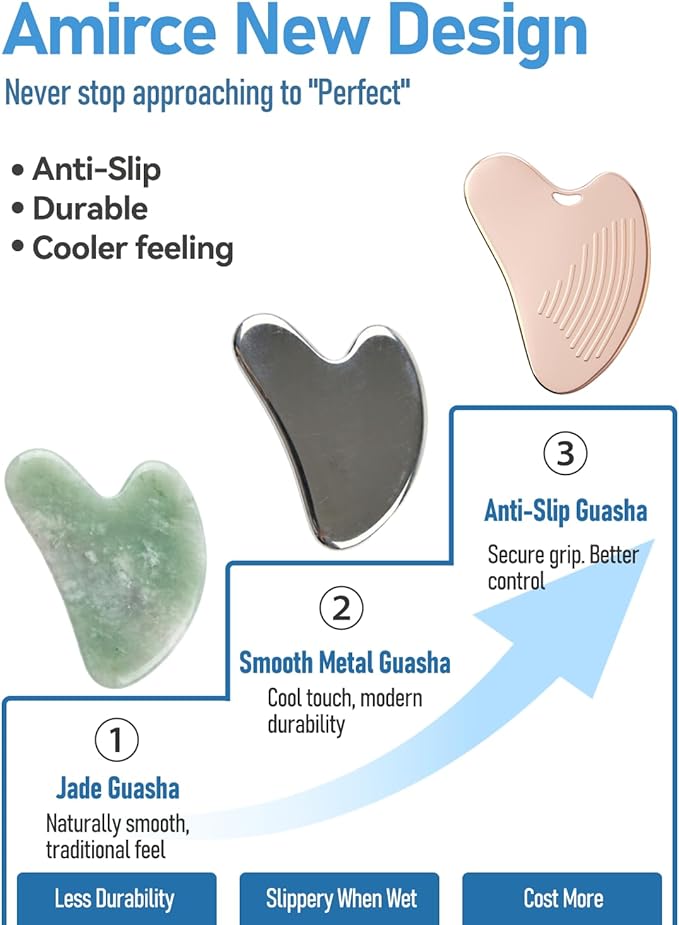 Non-Slip Grip Stainless Steel Gua Sha Tool - Image 2