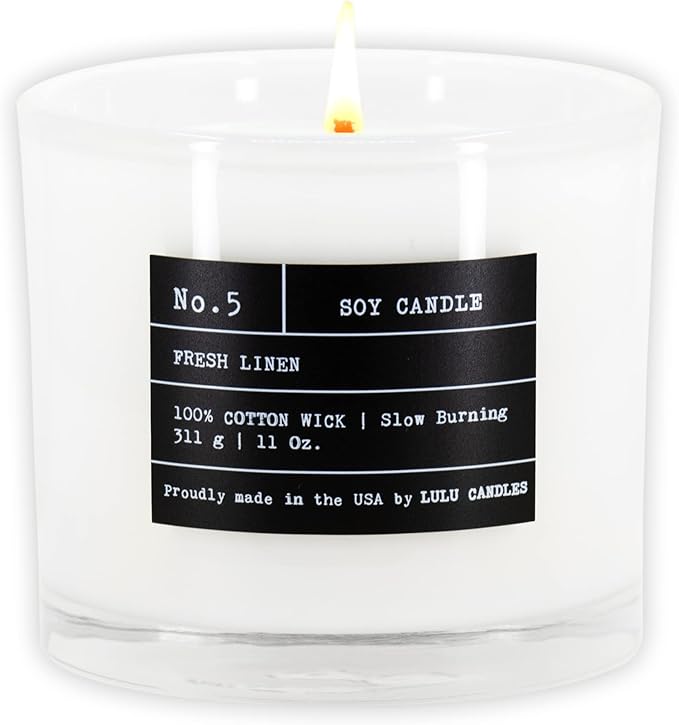Lulu Candles | Fresh Linen | Luxury Scented Soy Jar Candle | Hand Poured in The by LULUCANDLES