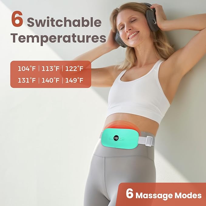NOWWISH Heating Pad for Period Cramps Pain Relief, Portable Electric Cordless - Image 4