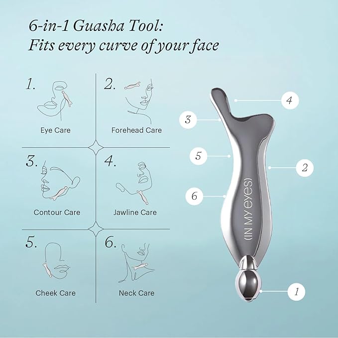 In My Eyes Gua Sha Tool for Face & Eye, Stainless Steel Gua Sha Facial Massager - Image 4