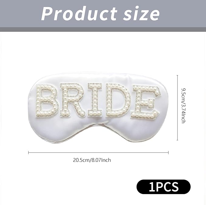 Bride Eye Mask, Pearl Bridal Shower Gifts to Adjust Night Sleep, Sleeping Maskes - Image 2