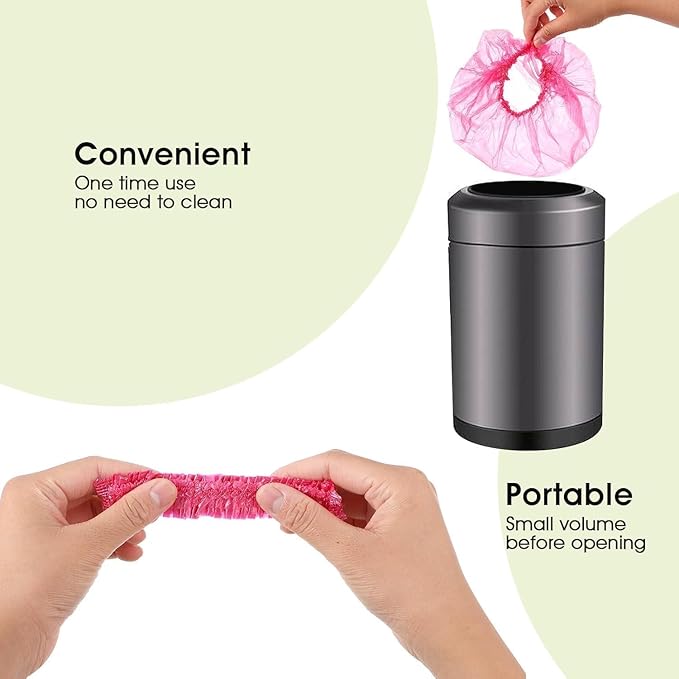 100Pcs Pink Disposable Shower Caps - Image 4