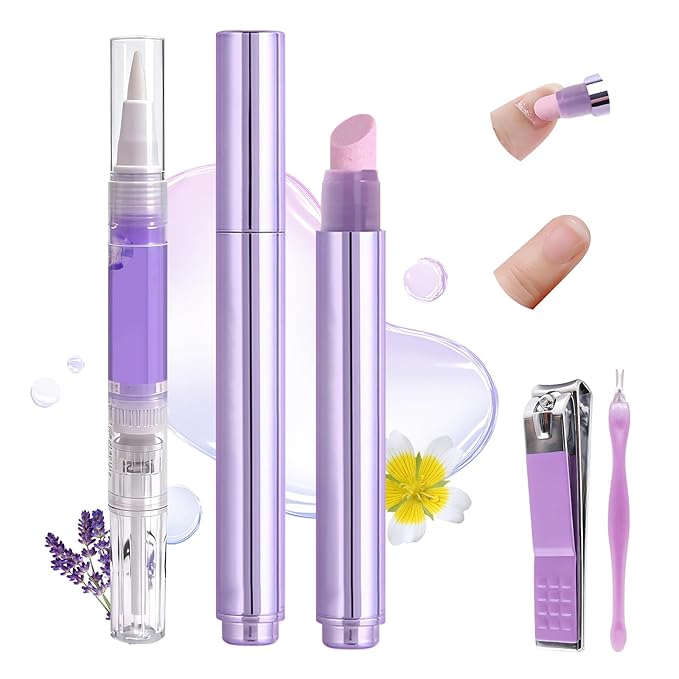Ceramic Cuticle Oil Pusher Pen: 3-in-1 Nail Cuticle Remover Oil Pen by NIQZOPA