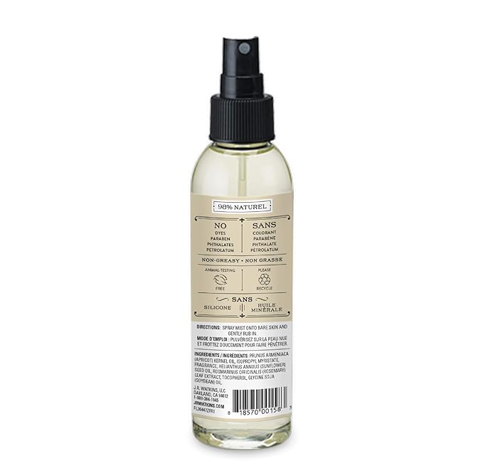 JR Watkins Natural Hydrating Body Oil Mist, Coconut Milk & Honey, Moisturizing - Image 8