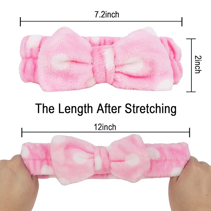 Casoty 6 Pcs Makeup Hair Headbands, Soft Coral Fleece Spa Headband - Image 6