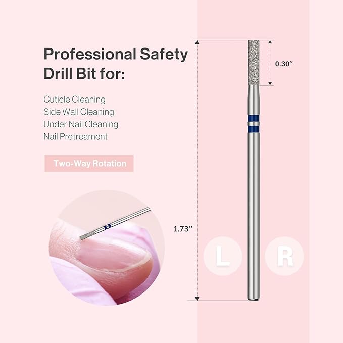 MelodySusie 2mm Barrel Shape Cuticle Clean Nail Drill Bit 3/32'', Professional - Image 5