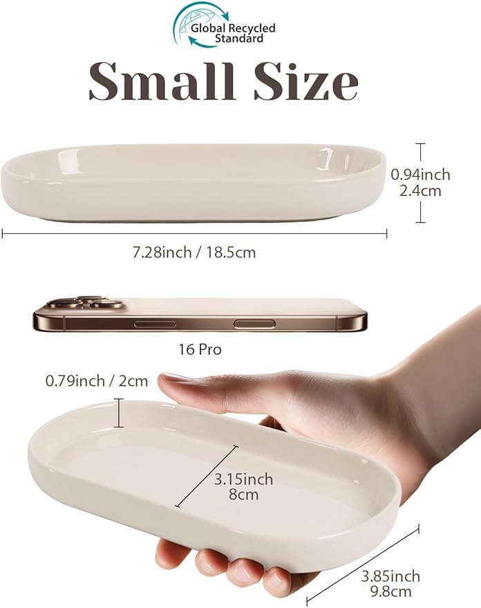 INGOFIN 7" Ceramic Bathroom Vanity Tray - Image 2