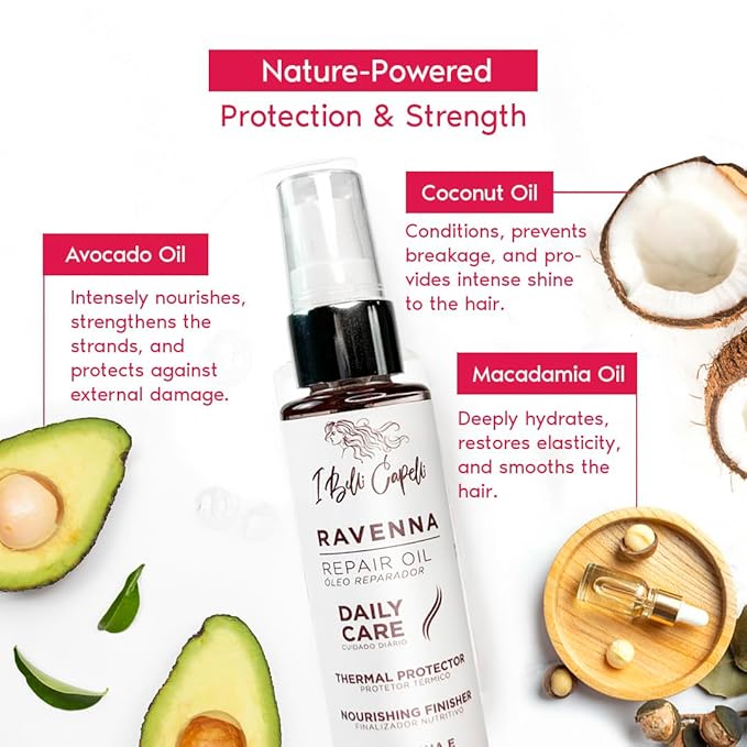 I Belli Capelli Ravenna B-tox Organic Smoothing Mask, Repair Oil, and Deep - Image 9
