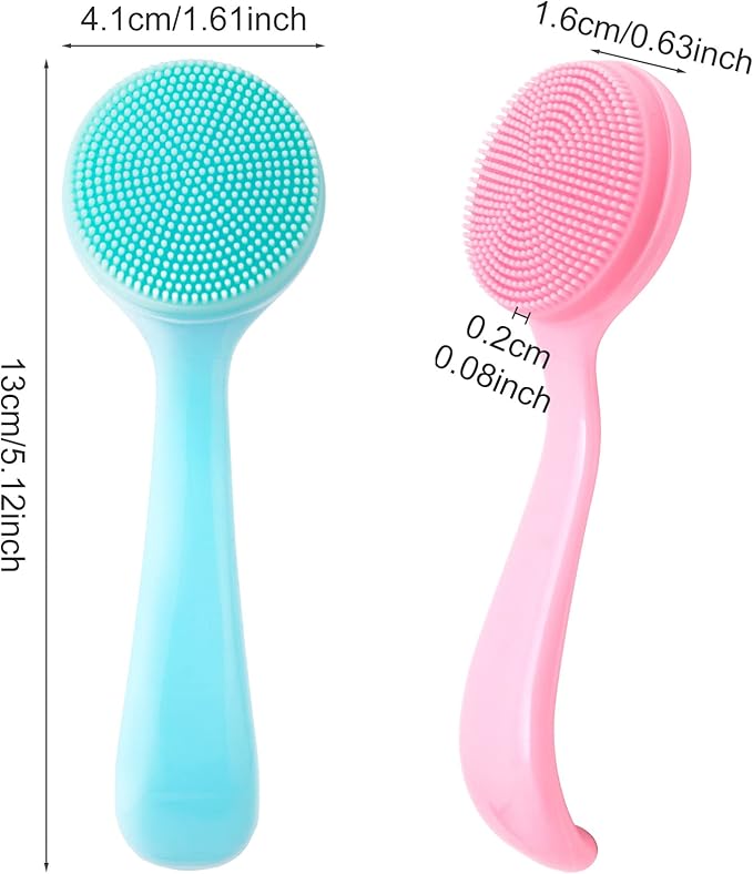 HINZIC 4 Pack Silicone Manual Facial Cleansing Brush, Skin Friendly Waterproof - Image 2
