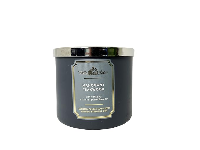 Bath & Body Works White Barn Mahogany Teakwood Scented Candle Unisex Candle by BathBodyWorks