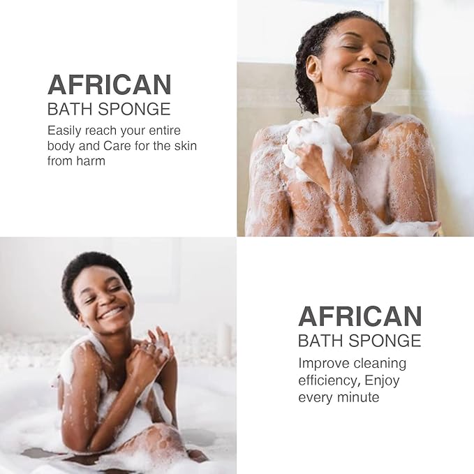 UJFQBH 3 Pieces African Bath Sponge African Net Long Net Bath Sponge - Image 6