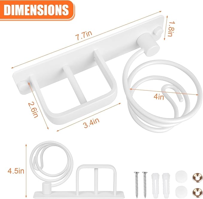 YUET Hair Dryer Holder Hairdryer Station Wall Mounted Shelf Bracket - Image 5