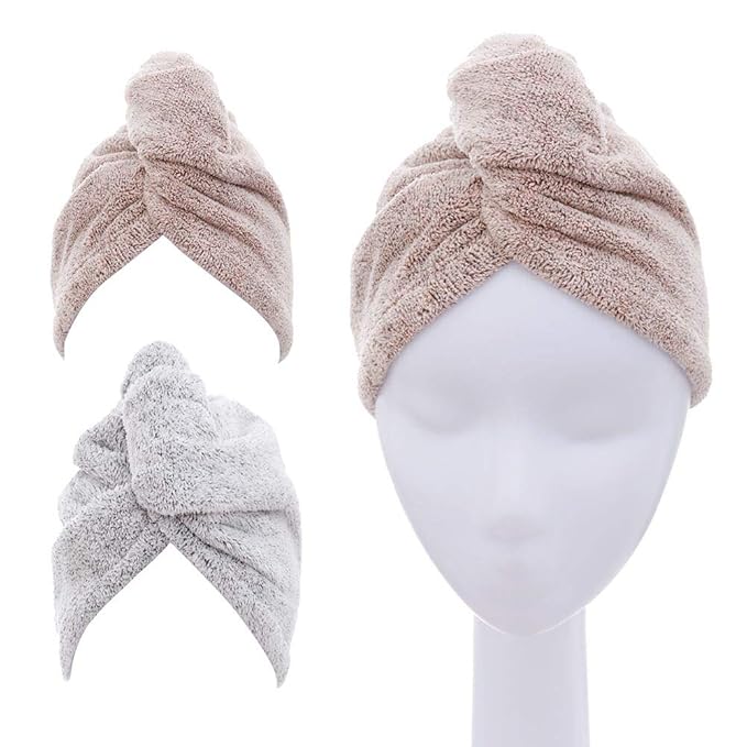 M-bestl 2 Pack Hair Towel Wrap, Rapid Carbon Fiber Hair Drying Towel - Image 6