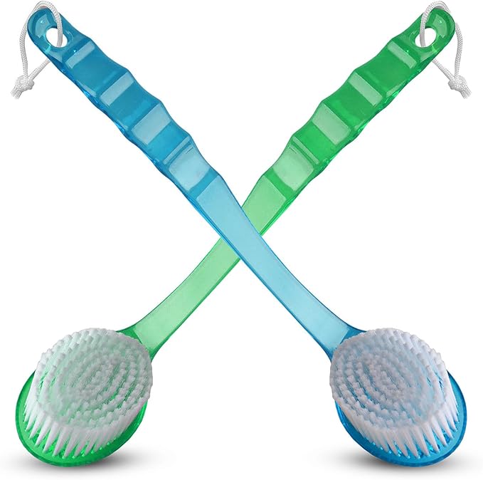 2 Pack Bath Body Brush Long Handle Back Shower Brush Exfoliating Back, and Feet by KTDeals