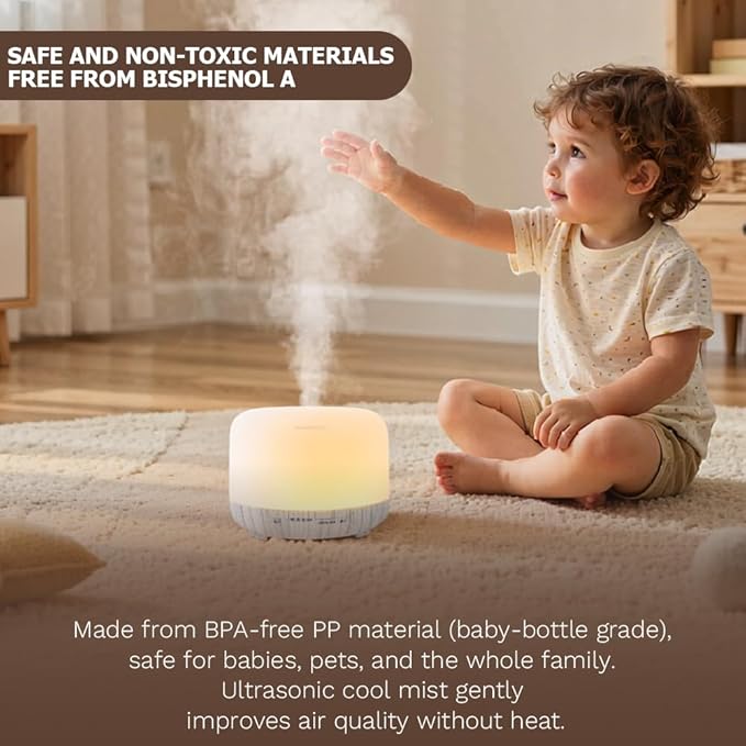500ml Premium Essential Oil Diffuser, Quiet 4-in-1 Ultrasonic Aromatherapy - Image 6