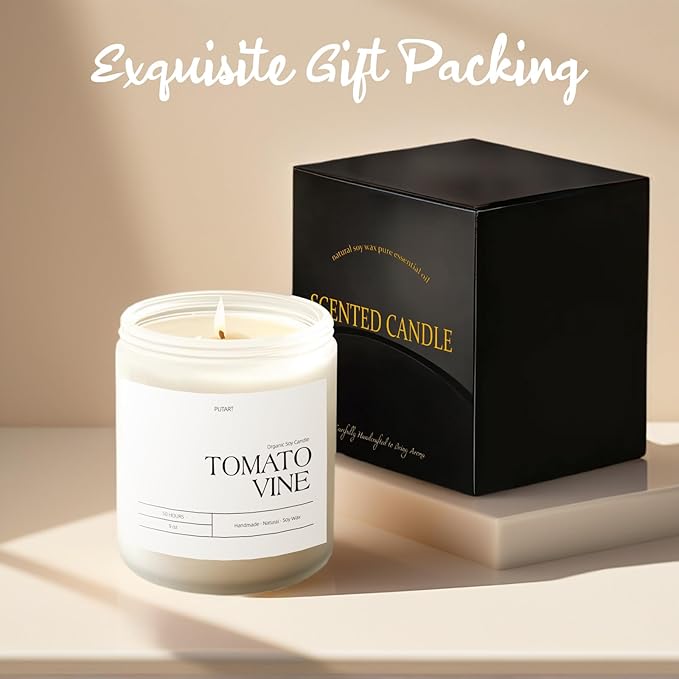 Tomato Vine Candles for Home Scented, Natural Soy Wax Aromatherapy Non Toxic - Image 5