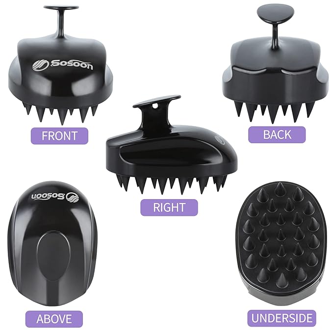 Sosoon Scalp Massager Shampoo Brush, Hair Scalp Scrubber Shower Hair Brush Head - Image 2