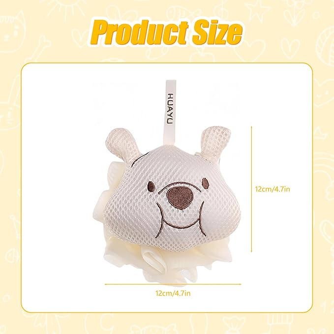 Kids Loofah, Cute Cartoon Animal Kids Bath Sponge - Image 3