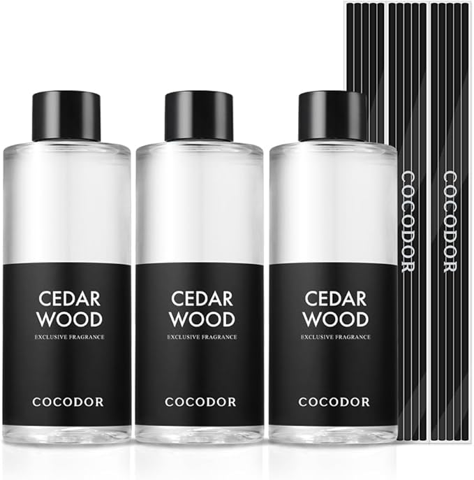 COCODOR Reed Diffuser Oil Refill/Cedar Wood /6.7oz / 3 Pack/Aromatherapy by COCODOR