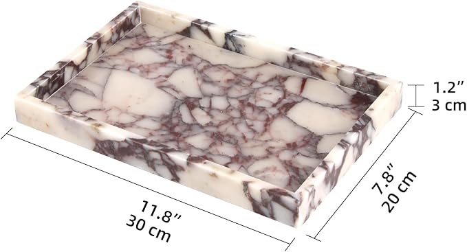 Marble Bathroom Vanity Tray, Natural Luxury Vanity Home Kitchen Bathroom Table - Image 6