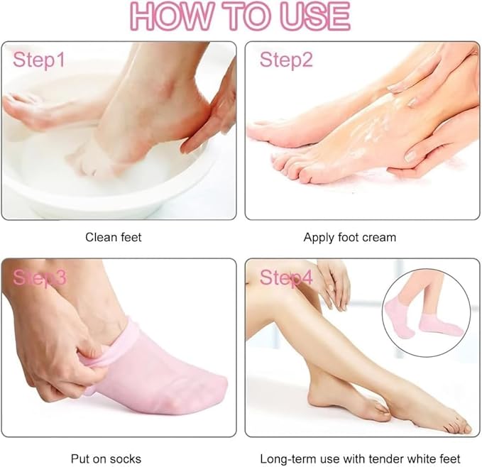 6 Pairs Silicone Socks for Dry Cracked Feet - Image 5