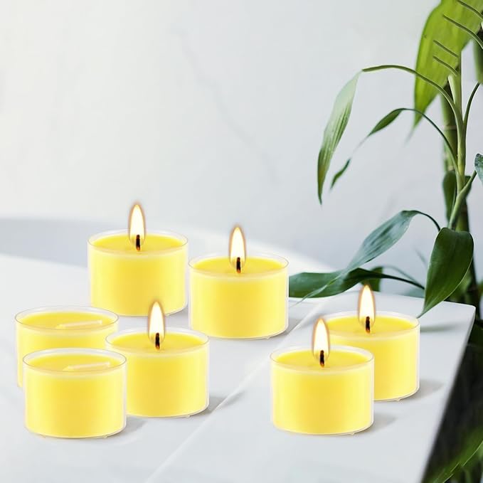 Fclayvts 8-Hour 100 Pack Citronella Tealight Candles, Outdoor and Indoor Summer - Image 5