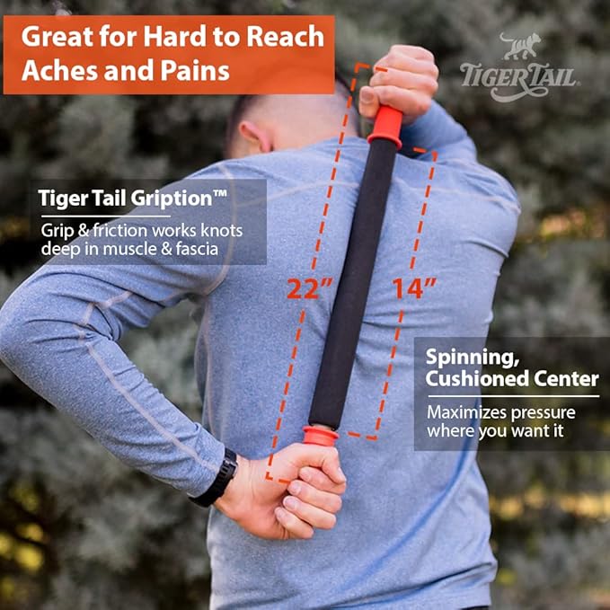 Tiger Tail 22in Massage Stick Portable Roller, Deep Tissue Foam Roller - Image 2