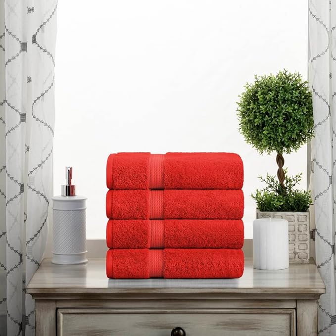 SUPERIOR Egyptian Cotton Pile Hand Towel Set of 4, Ultra Soft Luxury Towels - Image 7