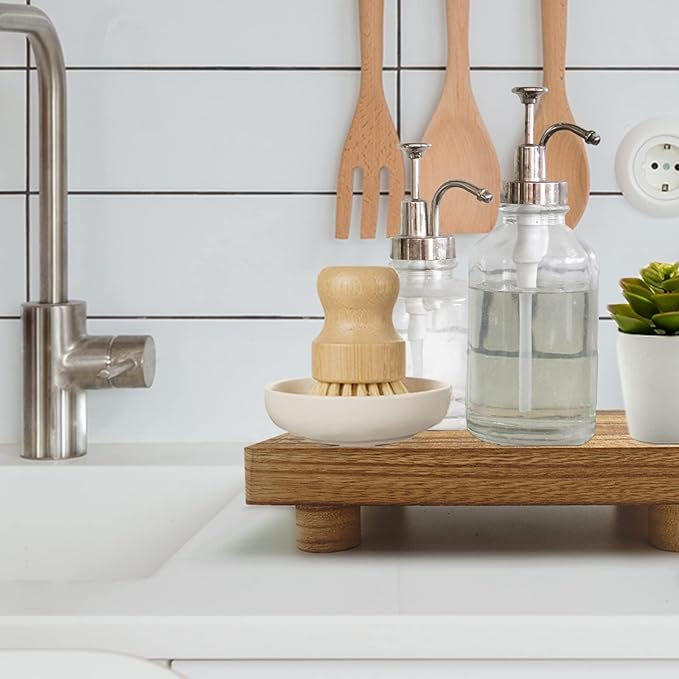 Handmade Wooden Tray, Practical Bathroom and Kitchen Decoration - Image 3