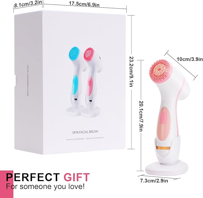 Facial Cleansing Brush, Waterproof Dual-Rotation Face Scrubber Exfoliator - Image 8