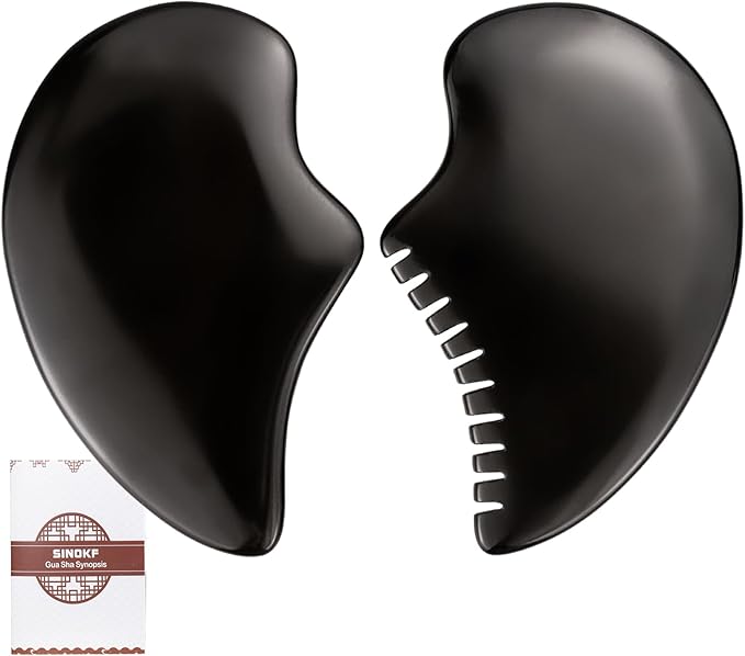Bian Stone Gua Sha Facial Tools Scraping Massage Face Guasha Board Scraping by SINOKF